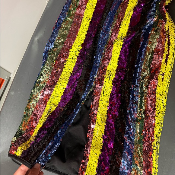 Multicolor Sequin Striped Skirt - Picture 4 of 4